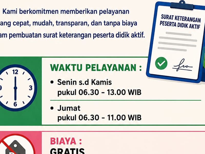 PELAYANAN PENERBITAN SURAT KETERANGAN PESERTA DIDIK AKTIF